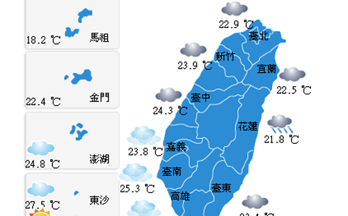 新北基宜花多雲有雨！ 氣象局：北台灣日夜溫差4℃~9℃