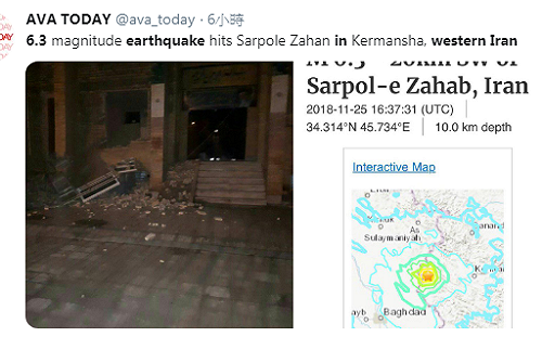 伊朗6.3淺層地震晃到巴格達、科威特  逾500人傷