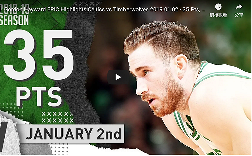 NBA／一打灰狼就來勁　海伍德狂砍35分率綠衫軍屠狼(影)