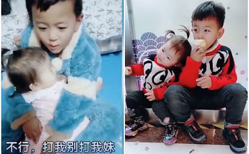 寵妹狂魔！妹妹做錯事　6歲哥哥霸氣護妹：要打就打我