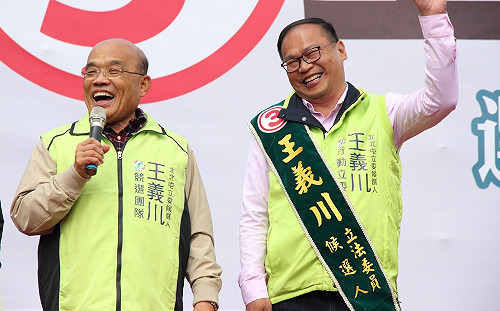 台中立委補選》為王義川站台  蘇貞昌：質詢我的時候不要太兇