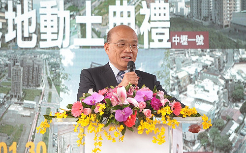 誇鄭文燦實現社宅政見  蘇貞昌：他若做建商一定大賺錢