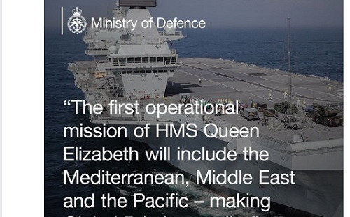 英國證實將在2020派航艦與美軍一起巡弋南海