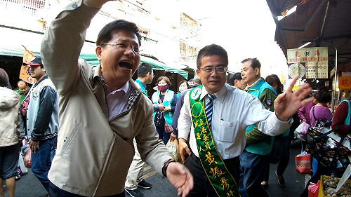 彰化立委補選》陪同黃振彥拜票  林佳龍：支持捷運到鹿港