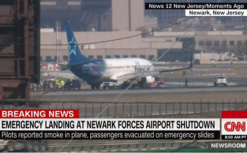 加拿大越洋航空客機冒煙  緊急轉降紐瓦克機場