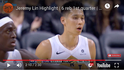 NBA／林書豪二度先發9分7籃板　暴龍狠咬湖人(影)