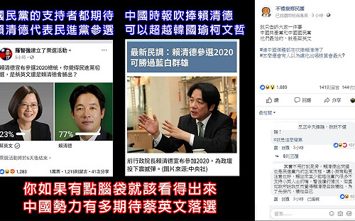 立場偏綠臉書粉絲頁表態  蔡英文佔上風