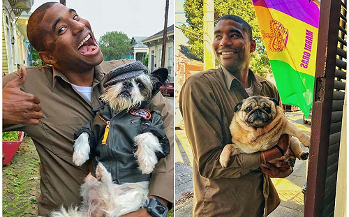 暖心快遞員與毛孩合照　IG狂吸4萬粉絲