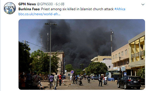 布吉納法索天主教堂彌撒濺血  30暴徒掃射放火6死