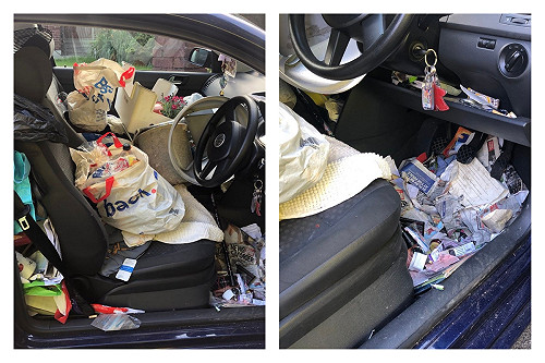 因「拉不到手煞車」發生車禍　警方傻眼：史上最髒亂的車