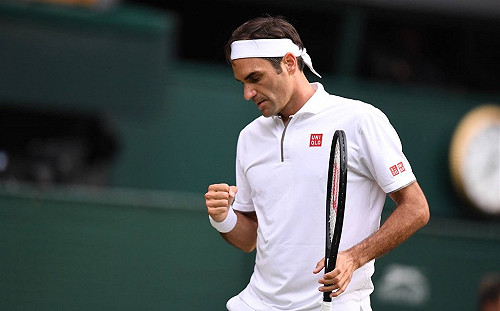 [影]費德瑞擊敗對手  創紀錄17度挺進溫網男單16強