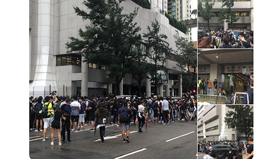 港反送中44人被控暴動罪開庭  黑潮湧現法院聲援