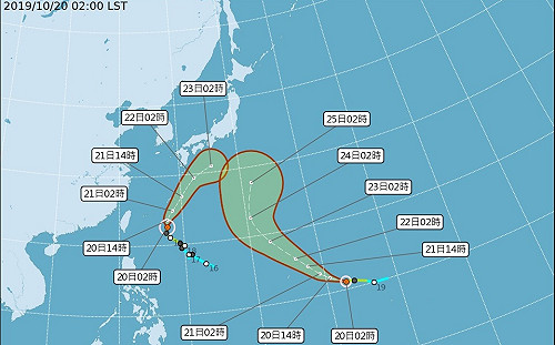 浣熊.博羅依雙颱朝日前進 對台灣無直接影響