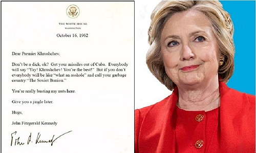 希拉蕊撿到槍 轉貼「甘迺迪惡搞信」把川普酸到爆