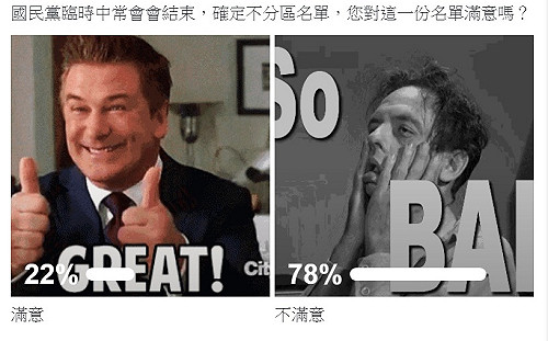 國民黨「微調」不分區 她嘆「大悲無言」他算出78%不滿意