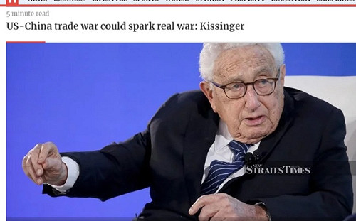 季辛吉示警：美中貿易戰若談不攏恐爆發真實戰爭
