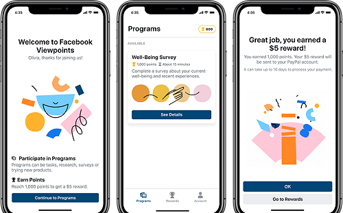 臉書付錢請你填問券　新應用程式Viewpoints令人好奇