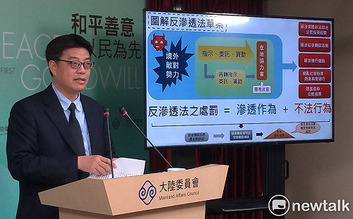 中共誣衊台灣政府修反滲透法作為 陸委會：做賊的喊捉賊