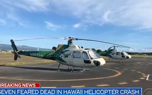 發現夏威夷失事直升機殘骸  7乘客狀況不明