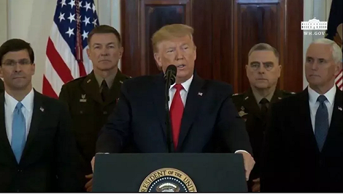 拿麼克制? 伊朗飛彈襲擊  川普 :我們擁抱和平  不想動用軍隊