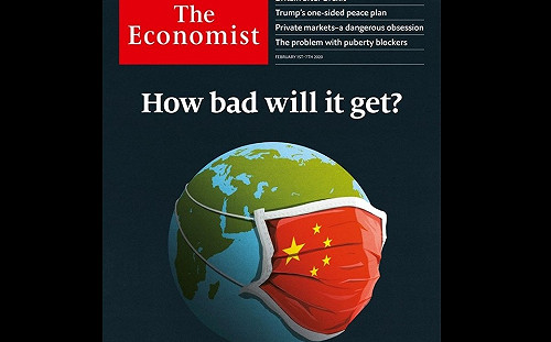 武漢肺炎》地球戴上「五星旗口罩」 《經濟學人》摔破中國「玻璃心」