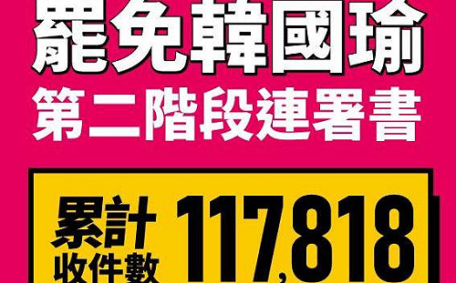 罷韓二階段連署破11萬  有長輩連寫10次才成功