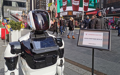 武漢肺炎》避免人心惶惶！美國紐時廣場引進肺炎檢測機器人