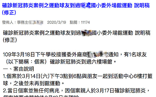 北部一國小委外「籃球場」爆球友確診 泳池、球場關閉14天