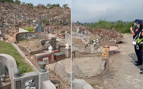 (影)說給誰聽？警方公墓宣導保持社交距離 無一活人在場