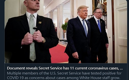 負責保護正副總統 美特勤局驚傳34人染武漢肺炎