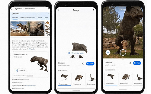 前進侏儸紀！Google搜尋AR技術讓恐龍現身你家