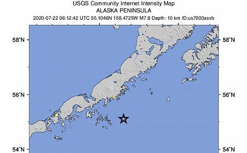 阿拉斯加發生規模7.8強震！海嘯警報目前已解除