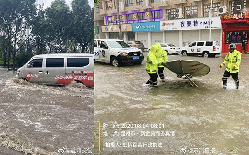 (影)躲不過淹水！「哈格比」挾13級強風登陸  溫州市83萬戶停電