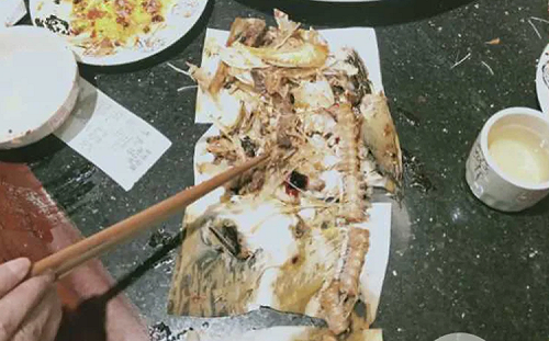 吃完懷疑老闆偷斤減兩 一家3口竟把魚骨頭重拼起來查真相