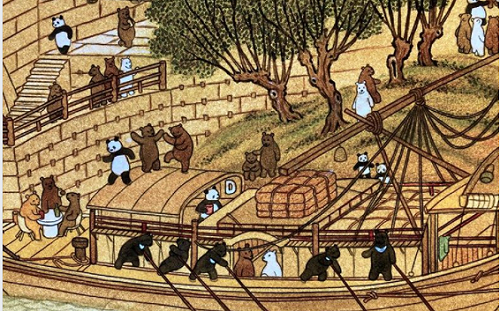 台灣黑熊服侍中國貓熊 議員批北車地下街「熊熊上河圖」極度不尊重