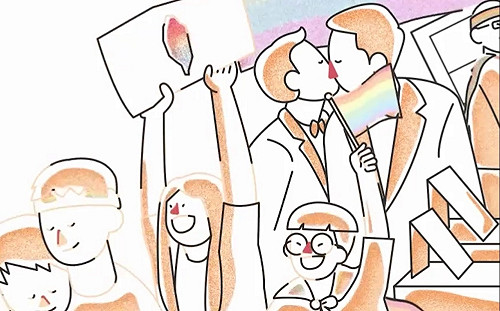 (影)國慶暖場短片：男男親嘴畫面  展現多元成家