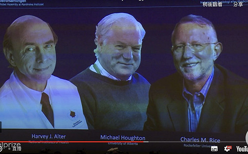 諾貝爾生醫獎揭曉！C型肝炎病毒研究奪冠：3學者共享3千萬台幣
