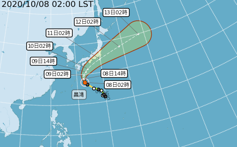 寒露雨水變少！昌鴻直角轉北 雙十連假強風襲台
