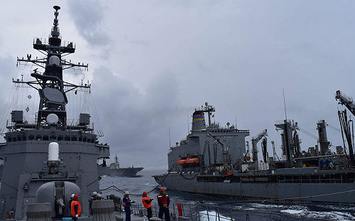 美日軍艦南海聯合演習 加賀號攜手馬侃號