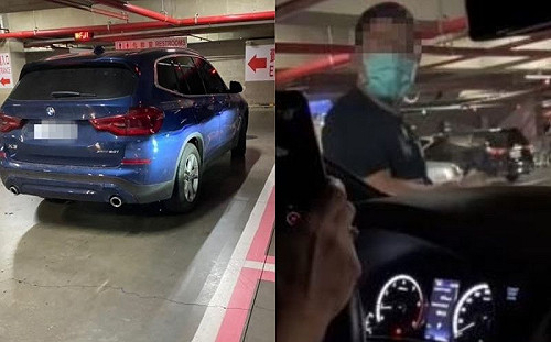 停母嬰車位遭拒絕！敲車哥怒嗆「5字」再橫停　網全怒了