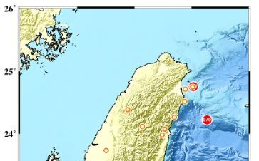 一夜連4震！凌晨2:15東部外海再度發生規模5.6地震