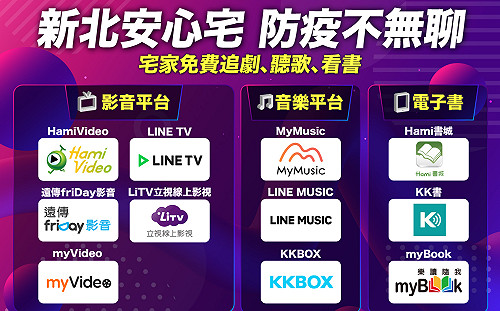 攜手11家數位內容業者 新北力推宅家防疫免費追劇