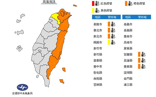 7縣市發布高溫資訊 花蓮飆38℃ 東南部當心焚風