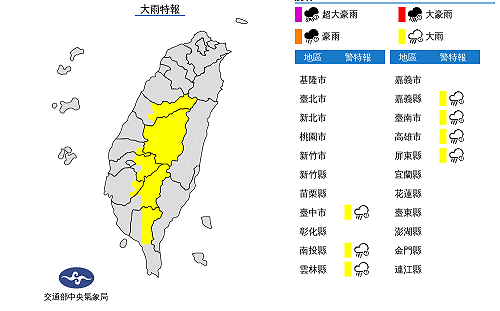 快訊》午後雷雨彈開轟！氣象局：7縣市大雨特報