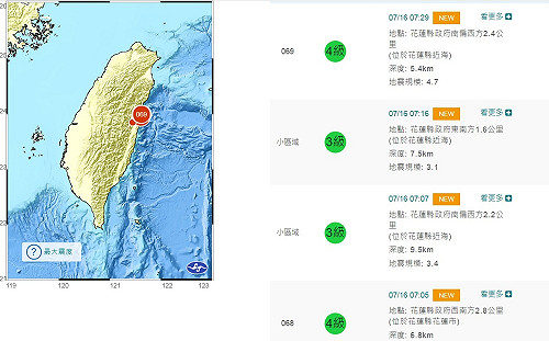 最強芮氏規模4.7！花蓮半小時連5震 北部也感受