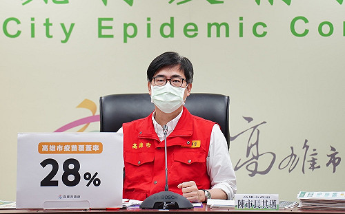 高雄疫苗覆蓋率28%  陳其邁:戴口罩將成為生活一部分
