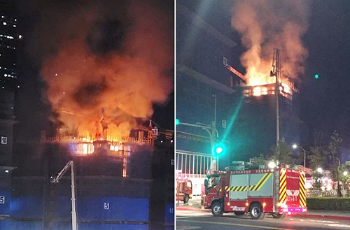 台北信義區「六張犁社宅」建案工地凌晨陷火海 預計今年完工恐延期