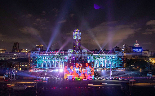 影像圖輯》總統府前國慶光雕秀提前看  秀東奧英雄 、文化百年意象