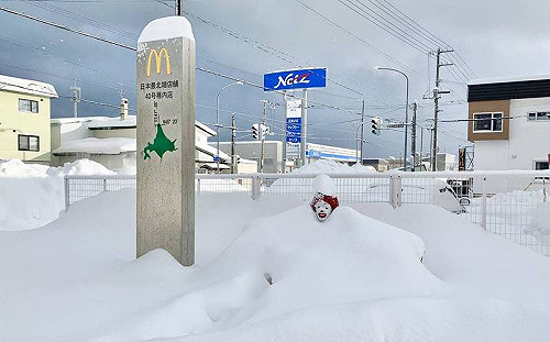 北海道麥當勞叔叔面臨冷凍危機！被迫兼差當雪人 辛酸畫面流出