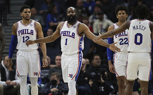 76人有哈登的近4戰　8數據聯盟第一